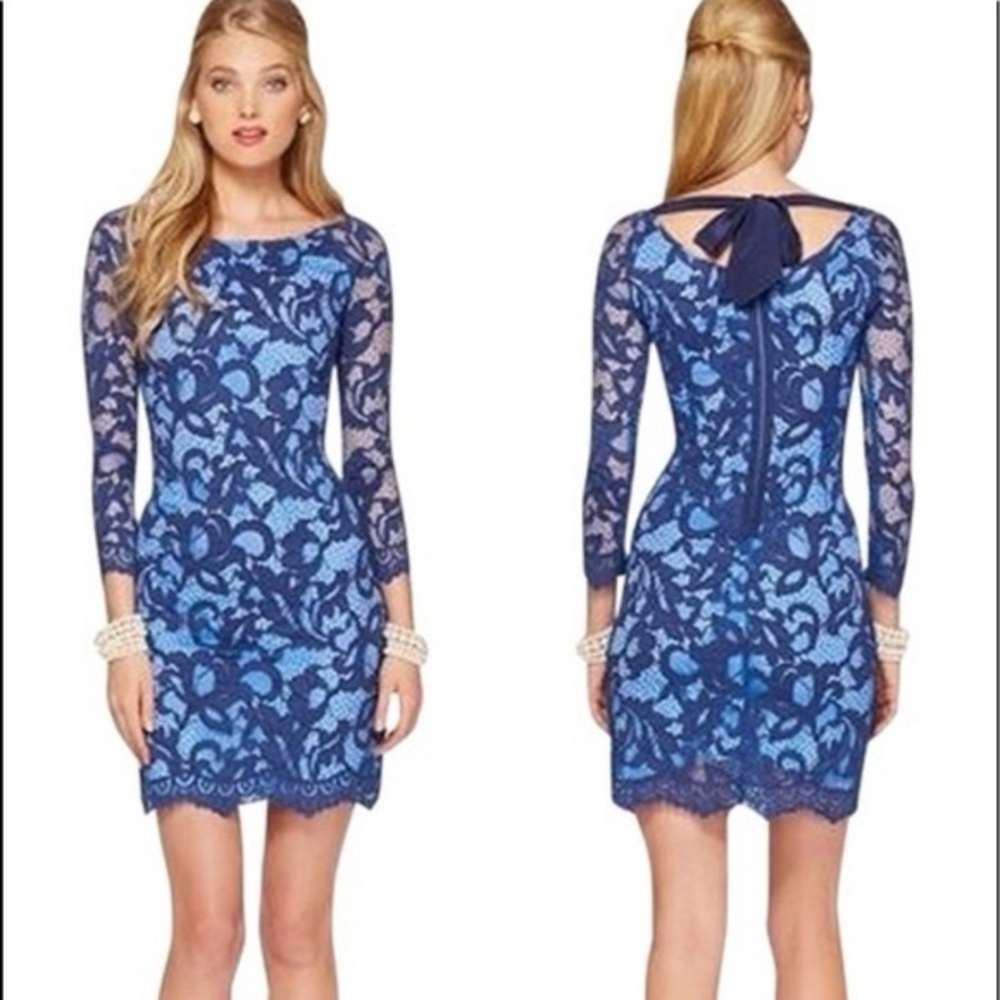 Lilly Pulitzer Elegant Blue Lace Dress